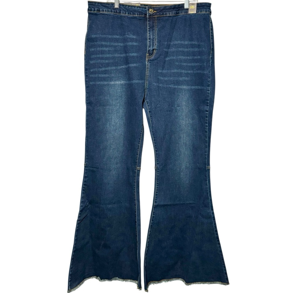 L&B High Rise Flared Leg Dark Wash Denim Plus Sized Jeans size 22 - Picture 2 of 12